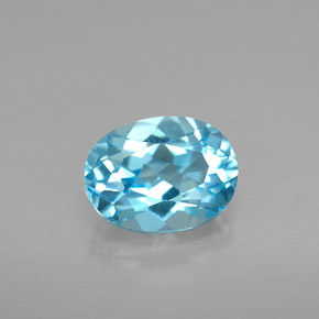 1.65캐럿 천연 스위스 블루 토파즈, 타원형 컷, 8.1×6 mm, VS