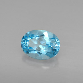 1.72캐럿 천연 스위스 블루 토파즈, 타원형 컷, 8×6.1 mm, VS