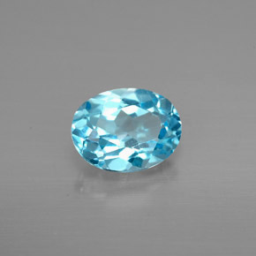 1.50캐럿 천연 스위스 블루 토파즈, 타원형 컷, 8×6 mm, VVS-VS