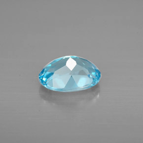 1.50캐럿 천연 스위스 블루 토파즈, 타원형 컷, 8×6 mm, VVS-VS