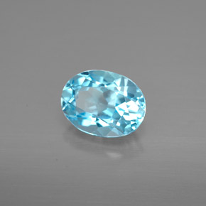 1.54캐럿 천연 스위스 블루 토파즈, 타원형 컷, 7.9×6 mm, VVS-VS