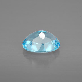 1.54캐럿 천연 스위스 블루 토파즈, 타원형 컷, 7.9×6 mm, VVS-VS