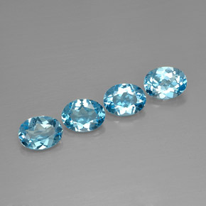 캐럿 천연 스위스 블루 토파즈 보석, 타원형 컷, 8×6 mm, VVS-VS