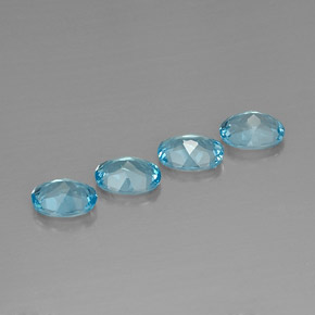 캐럿 천연 스위스 블루 토파즈 보석, 타원형 컷, 8×6 mm, VVS-VS