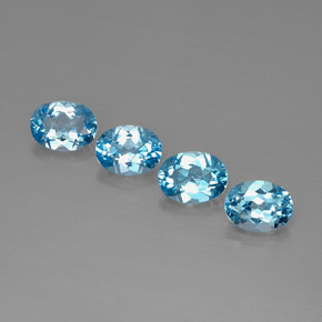 캐럿 천연 스위스 블루 토파즈 보석, 타원형 컷, 7.9×6 mm, VVS-VS