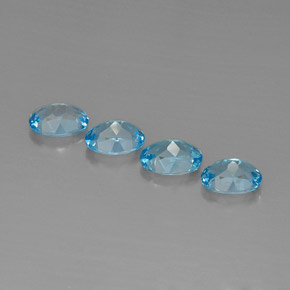 캐럿 천연 스위스 블루 토파즈 보석, 타원형 컷, 7.9×6 mm, VVS-VS