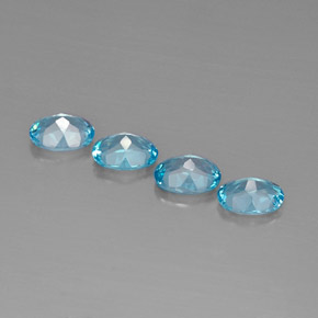 캐럿 천연 스위스 블루 토파즈 보석, 타원형 컷, 8×6.1 mm, VVS-VS