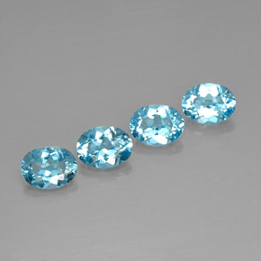 캐럿 천연 스위스 블루 토파즈 보석, 타원형 컷, 8.1×6.1 mm, VVS-VS