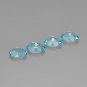 캐럿 천연 스위스 블루 토파즈 보석, 타원형 컷, 8.1×6.1 mm, VVS-VS