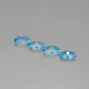 캐럿 천연 스위스 블루 토파즈 보석, 타원형 컷, 7.9×5.9 mm, VVS-VS