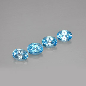 캐럿 천연 스위스 블루 토파즈 보석, 타원형 컷, 7.9×6 mm, VVS-VS