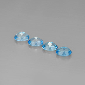 캐럿 천연 스위스 블루 토파즈 보석, 타원형 컷, 7.9×6 mm, VVS-VS