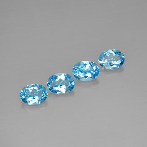 캐럿 천연 스위스 블루 토파즈 보석, 타원형 컷, 7.9×5.9 mm, VVS-VS