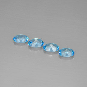 캐럿 천연 스위스 블루 토파즈 보석, 타원형 컷, 7.9×5.9 mm, VVS-VS