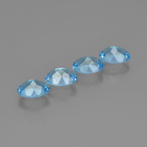 캐럿 천연 스카이 블루 토파즈 보석, 타원형 컷, 7.9×6 mm, VVS-VS