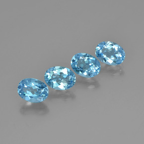 5.78캐럿 천연 스카이 블루 토파즈 보석, 타원형 컷, 7.8×5.9 mm, VVS-VS