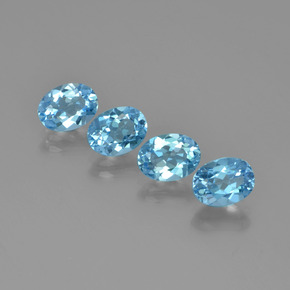 5.78캐럿 천연 스카이 블루 토파즈 보석, 타원형 컷, 7.8×5.9 mm, VVS-VS