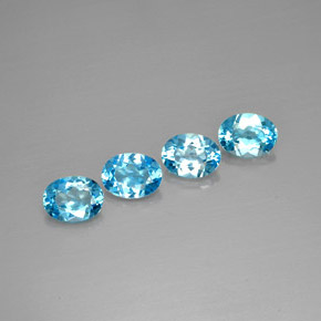캐럿 천연 스위스 블루 토파즈 보석, 타원형 컷, 8×6 mm, VVS-VS