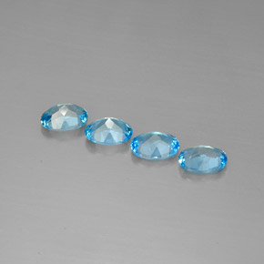 캐럿 천연 스위스 블루 토파즈 보석, 타원형 컷, 8×6 mm, VVS-VS