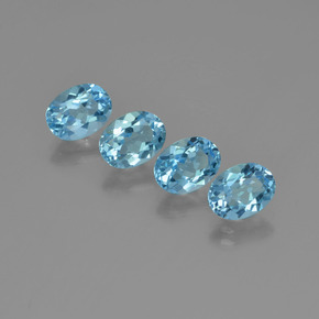 6.41캐럿 천연 스카이 블루 토파즈 보석, 타원형 컷, 8.1×6.1 mm, VVS-VS