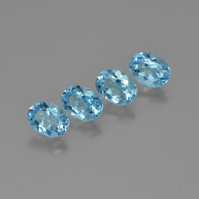 6.41캐럿 천연 스카이 블루 토파즈 보석, 타원형 컷, 8.1×6.1 mm, VVS-VS