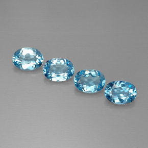 캐럿 천연 스위스 블루 토파즈 보석, 타원형 컷, 8.1×6.1 mm, VVS-VS