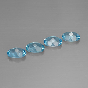 캐럿 천연 스위스 블루 토파즈 보석, 타원형 컷, 8.1×6.1 mm, VVS-VS