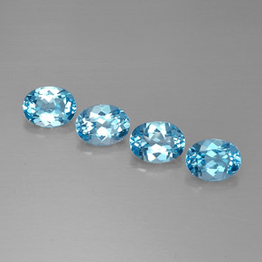 캐럿 천연 스위스 블루 토파즈 보석, 타원형 컷, 7.9×6 mm, VVS-VS