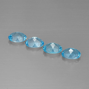 캐럿 천연 스위스 블루 토파즈 보석, 타원형 컷, 7.9×6 mm, VVS-VS