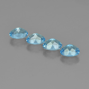 캐럿 천연 스카이 블루 토파즈 보석, 타원형 컷, 7.9×6 mm, VVS-VS