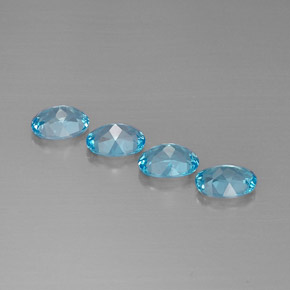 캐럿 천연 스위스 블루 토파즈 보석, 타원형 컷, 8×6 mm, VVS-VS