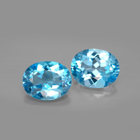 캐럿 천연 스위스 블루 토파즈 보석, 타원형 컷, 10.1×8.2 mm, VVS-VS