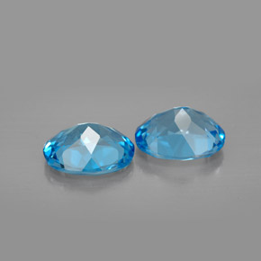 캐럿 천연 스위스 블루 토파즈 보석, 타원형 컷, 10.1×8.2 mm, VVS-VS