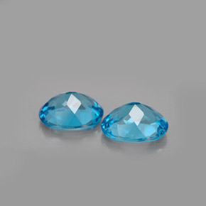 캐럿 천연 스위스 블루 토파즈 보석, 타원형 컷, 10.1×8.1 mm, VVS-VS
