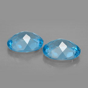 캐럿 천연 스위스 블루 토파즈 보석, 타원형 컷, 10.1×8.2 mm, VVS-VS