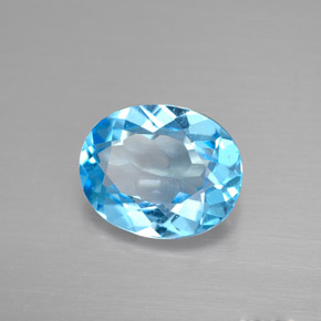 2.89캐럿 천연 스위스 블루 토파즈, 타원형 컷, 10.1×8.2 mm, VS