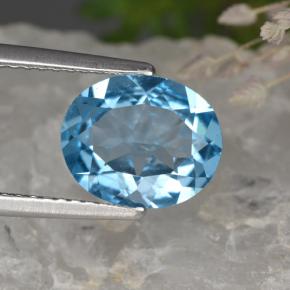 2.35캐럿 천연 스위스 블루 토파즈, 타원형 컷, 9.7×8 mm, VS