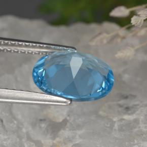2.35캐럿 천연 스위스 블루 토파즈, 타원형 컷, 9.7×8 mm, VS