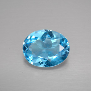 2.69캐럿 천연 스위스 블루 토파즈, 타원형 컷, 10.2×8.2 mm, VS