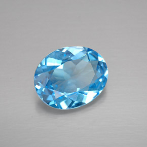 2.69캐럿 천연 스위스 블루 토파즈, 타원형 컷, 10.2×8.2 mm, VS