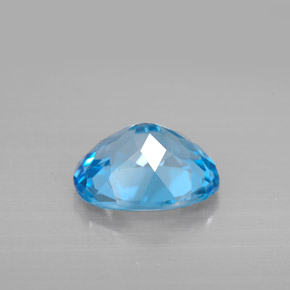 2.81캐럿 천연 스위스 블루 토파즈, 타원형 컷, 9.7×7.8 mm, VS
