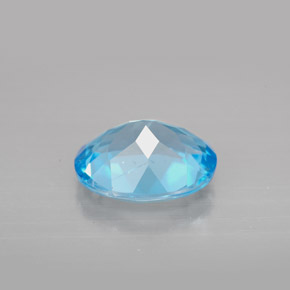 3.18캐럿 천연 스위스 블루 토파즈, 타원형 컷, 10.1×8.1 mm, VS