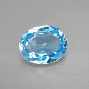 3.21캐럿 천연 스위스 블루 토파즈, 타원형 컷, 10.3×8.3 mm, VVS-VS