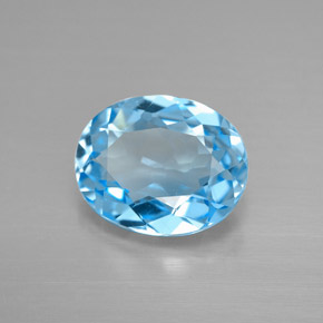 3.21캐럿 천연 스위스 블루 토파즈, 타원형 컷, 10.3×8.3 mm, VVS-VS