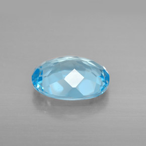 3.21캐럿 천연 스위스 블루 토파즈, 타원형 컷, 10.3×8.3 mm, VVS-VS