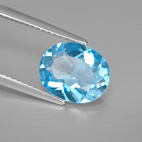 2.73캐럿 천연 스위스 블루 토파즈, 타원형 컷, 10.2×8.3 mm, VVS-VS