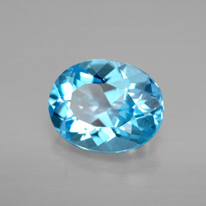 3.50캐럿 천연 스위스 블루 토파즈, 타원형 컷, 10.3×8.3 mm, VVS-VS