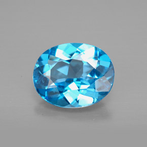 2.88캐럿 천연 스위스 블루 토파즈, 타원형 컷, 9.9×8.1 mm, VVS-VS