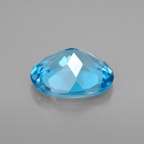 2.88캐럿 천연 스위스 블루 토파즈, 타원형 컷, 9.9×8.1 mm, VVS-VS