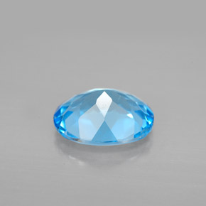 2.91캐럿 천연 스위스 블루 토파즈, 타원형 컷, 10×8 mm, VVS